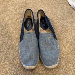 Two tone denim michael kors shoes